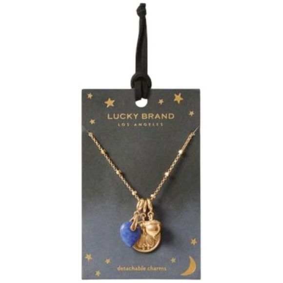 Lucky Brand Gold and Blue Celestial Necklace - Picture 1 of 3